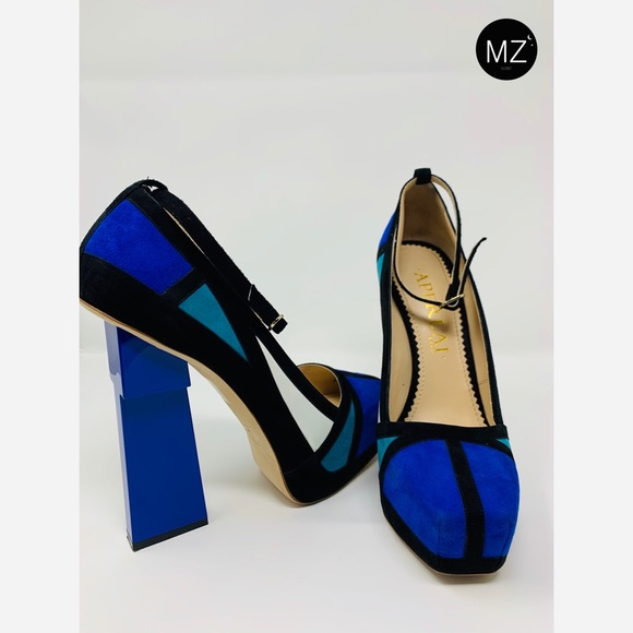 Aperlai Geisha color block suede pump - Picture 1 of 7